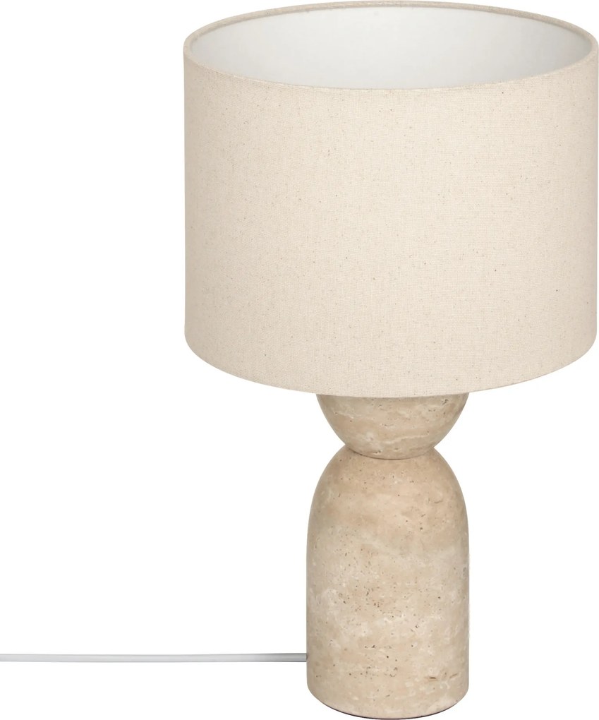Lampa stołowa z trawertynową podstawą ERIN, Ø 28 x 47,5 cm