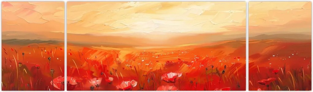 Obraz - Pole maków (170x50 cm)