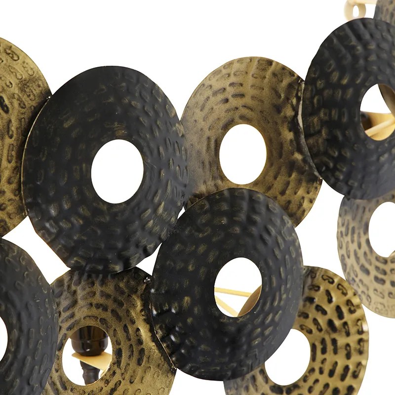 Lampa ścienna w stylu art deco orientalna złoto antyczne 3-światłowa - Balla