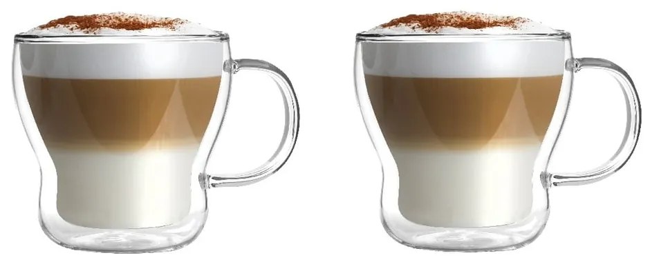 Szklane kubki do cappuccino/z podwójną ścianką zestaw 2 szt. 370 ml Bolla – Vialli Design