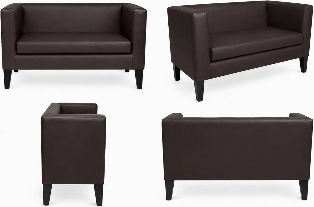Sofa Monaco : Kolor nogi - Venge, Kolor tkaniny - EKO-SKÓRA - 19D, Typ tkaniny - Eko-skóra , Wysokość nogi - 20 cm