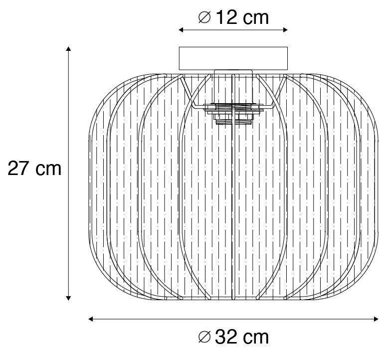 Lampa sufitowa Japandi złota z beżowym kloszem - PluniJapandi Oswietlenie wewnetrzne
