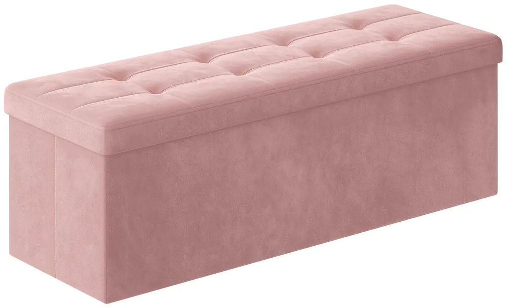 Różowa pikowana pufa ze schowkiem D9-H37