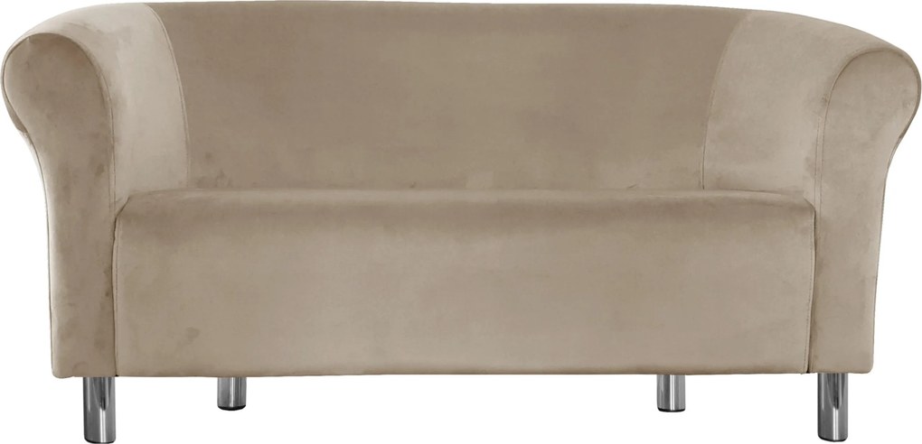 Sofa Milo tkanina Welur : Kolor nogi - Chrom, Kolor tkaniny - VELVET - MG09, Typ tkaniny - Velvet, Wysokość nogi - 15 cm