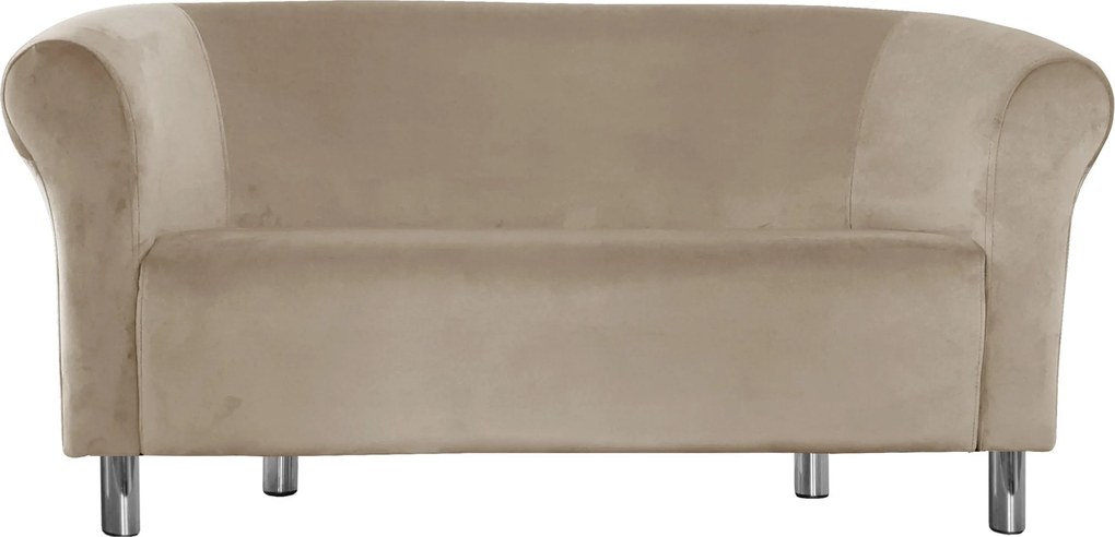 Sofa Milo tkanina Welur wygodna sofa tapicerowana do salonu i poczekalni : Kolor nogi - Chrom, Kolor tkaniny - VELVET - MG09, Typ tkaniny - Velvet, Wysokość nogi - 15 cm