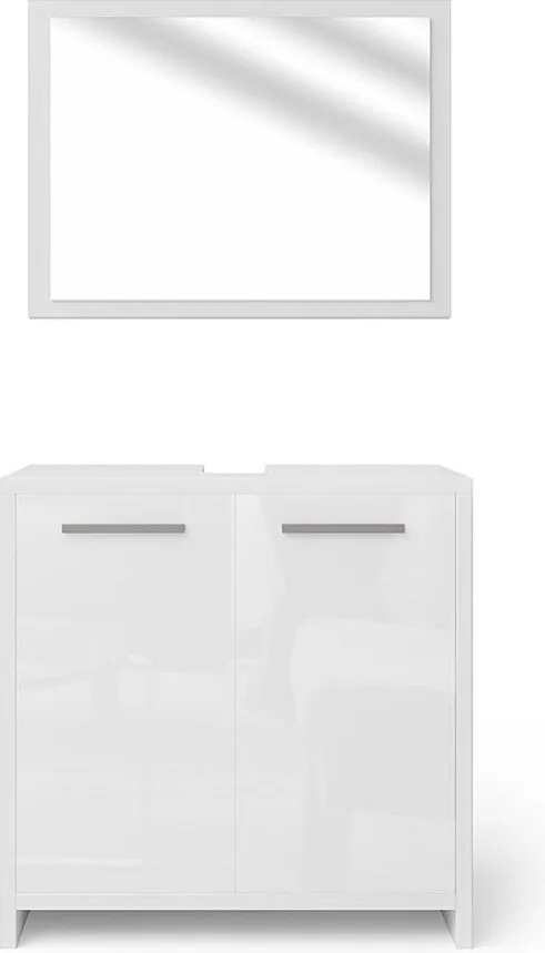 Zestaw mebli łazienkowych biały wysoki połysk/biały 58x33x60 kiko