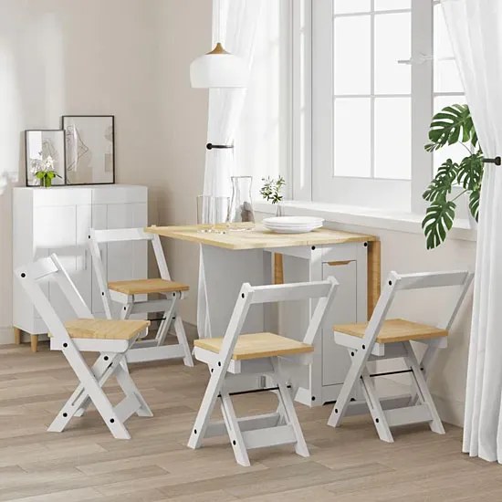 Biały komplet składanych krzeseł minimalistycznych D0-S36