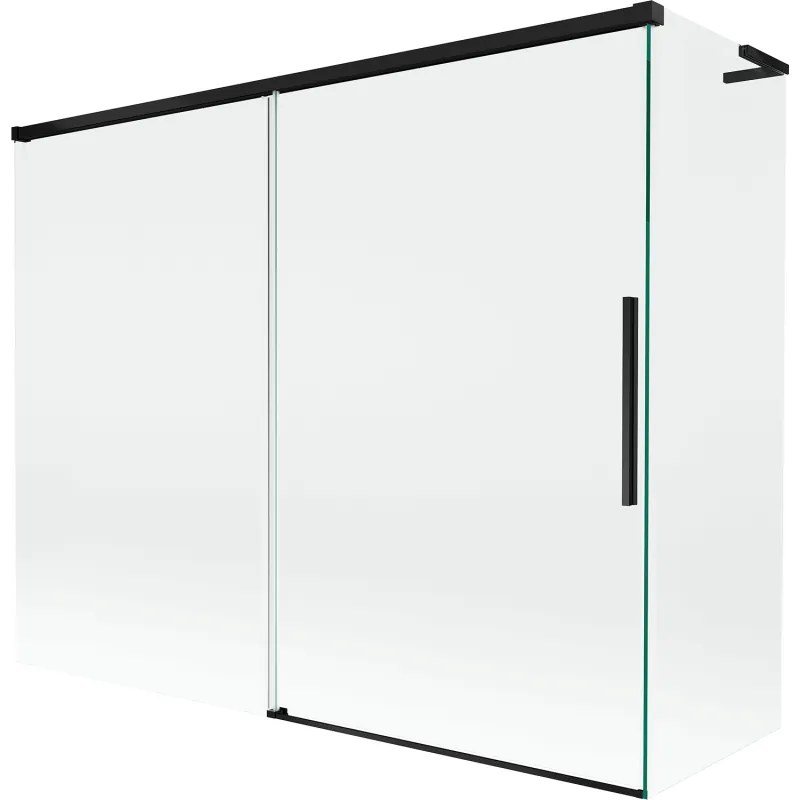 Mexen Rox L parawan nawannowy 2-skrzydłowy rozsuwany 190 + 80 x 150 cm, transparent, czarny - 8C9L-190-080-70-00