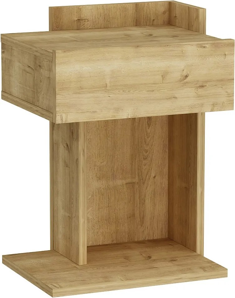 Stolik nocny HERAKLES - kolor jasny naturalny, 55x33,2x41,4