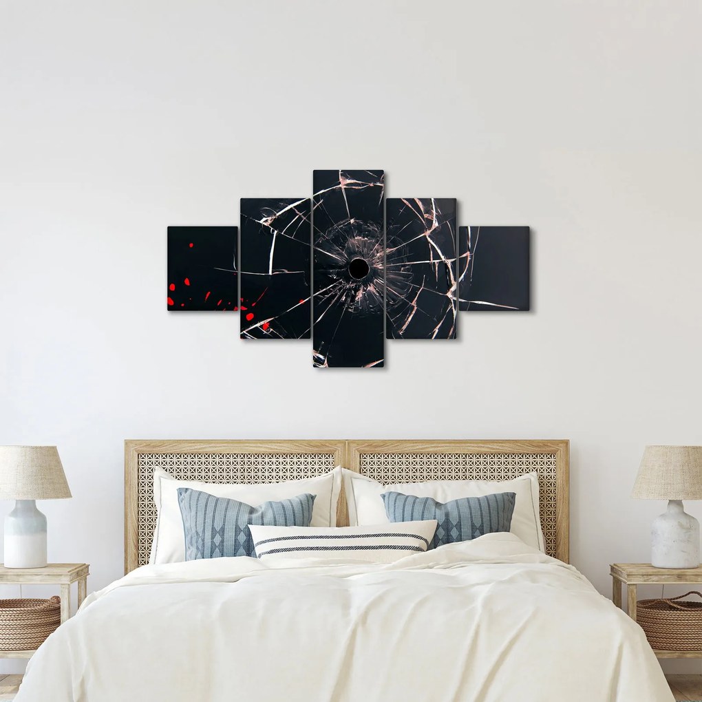 Abstrakcyjny obraz - potłuczone szkło (125x70 cm)