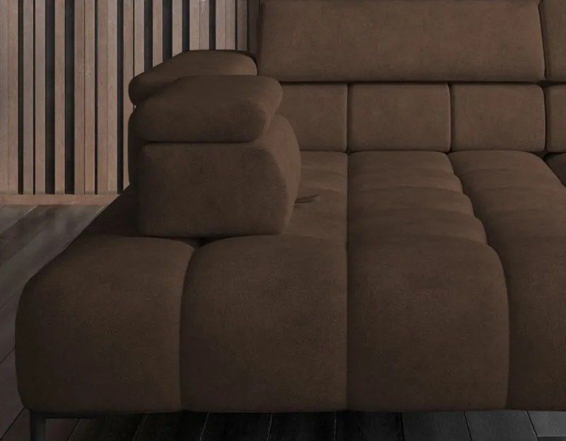 Narożnik PLAZA XL Lewostronny Elektryczna regulacja Tkanina MONOLITH 15 WERSAL