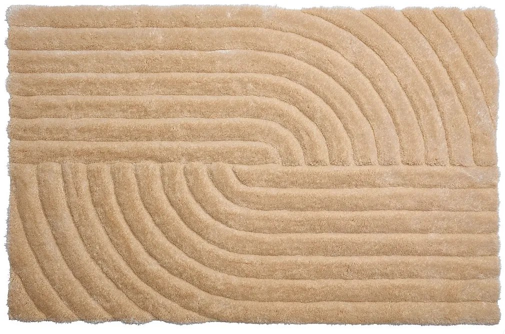 Dywan shaggy z długim włosiem, z wypukłym wzorem - 200 x 290 cm - Ciemnobeżowy - MERISA