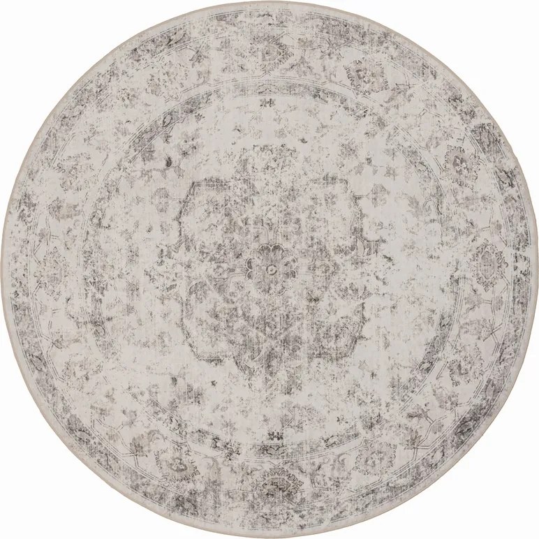 Dywan vintage INKA Medalion z Efektem Postarzenia Beżowy koło 120 cm x 120 cm