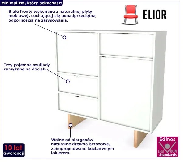 Biała komoda do salonu - Rotip