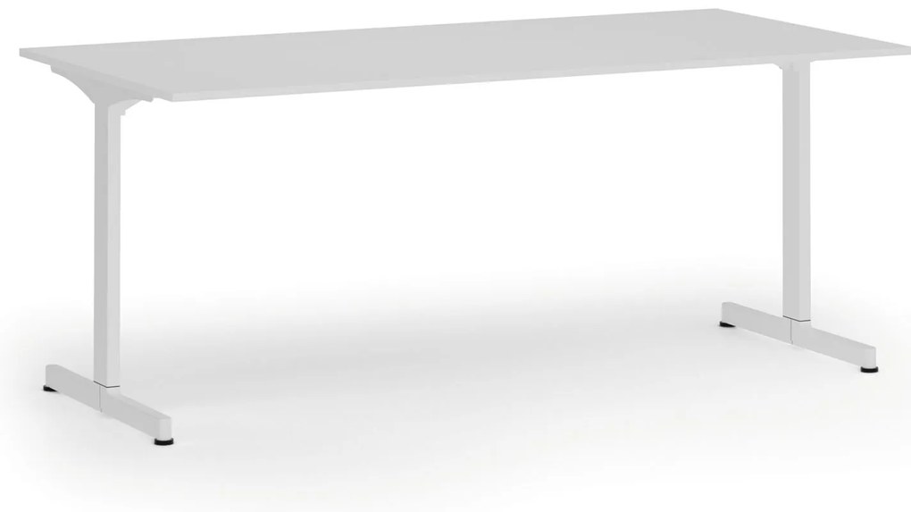 Biurko PRIMO BETA, 180x90 cm, biała podstawa, biały