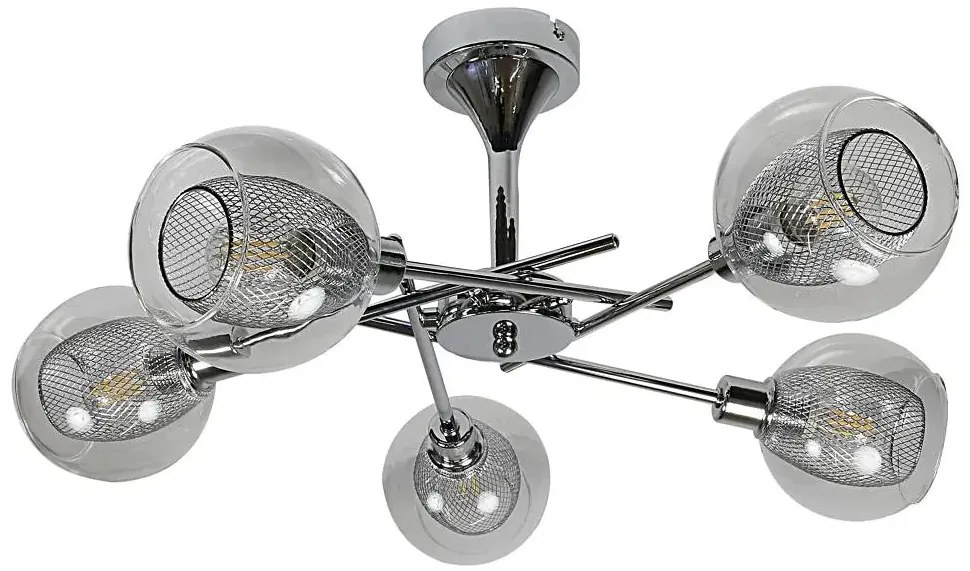 Chromowana nowoczesna lampa wisząca - 3X D278 D5-F70