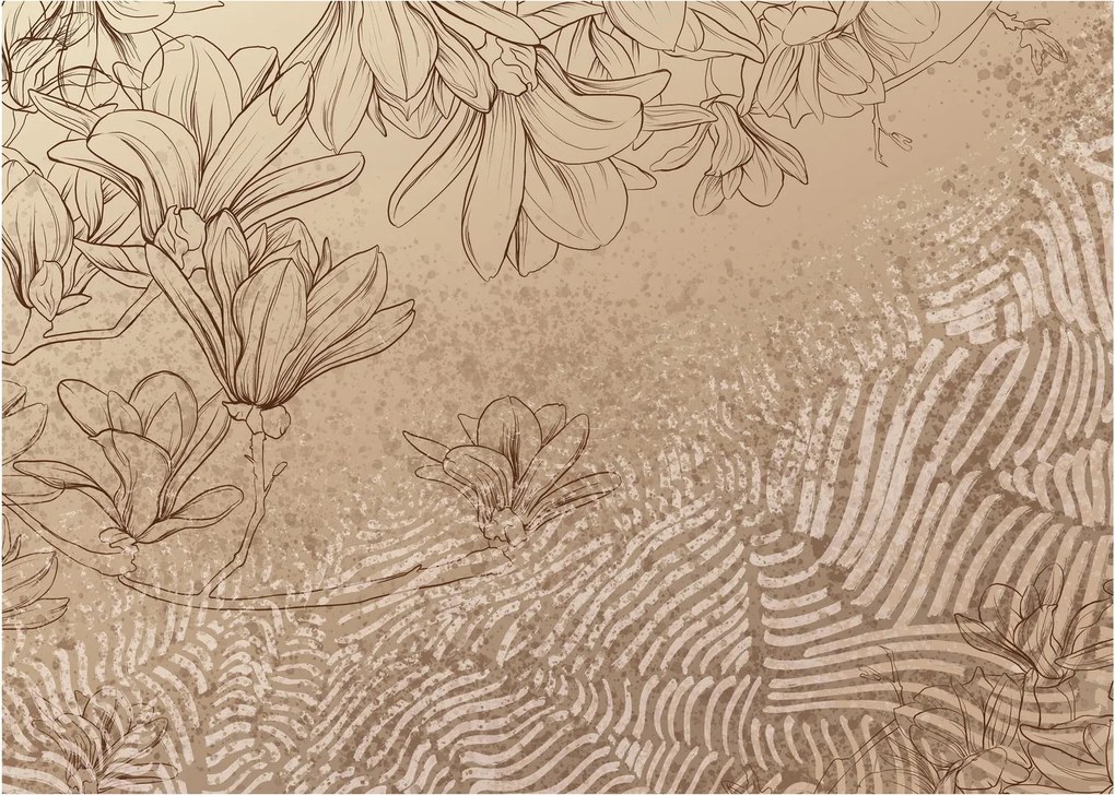 Obraz - Rysowane kwiaty (70x50 cm)