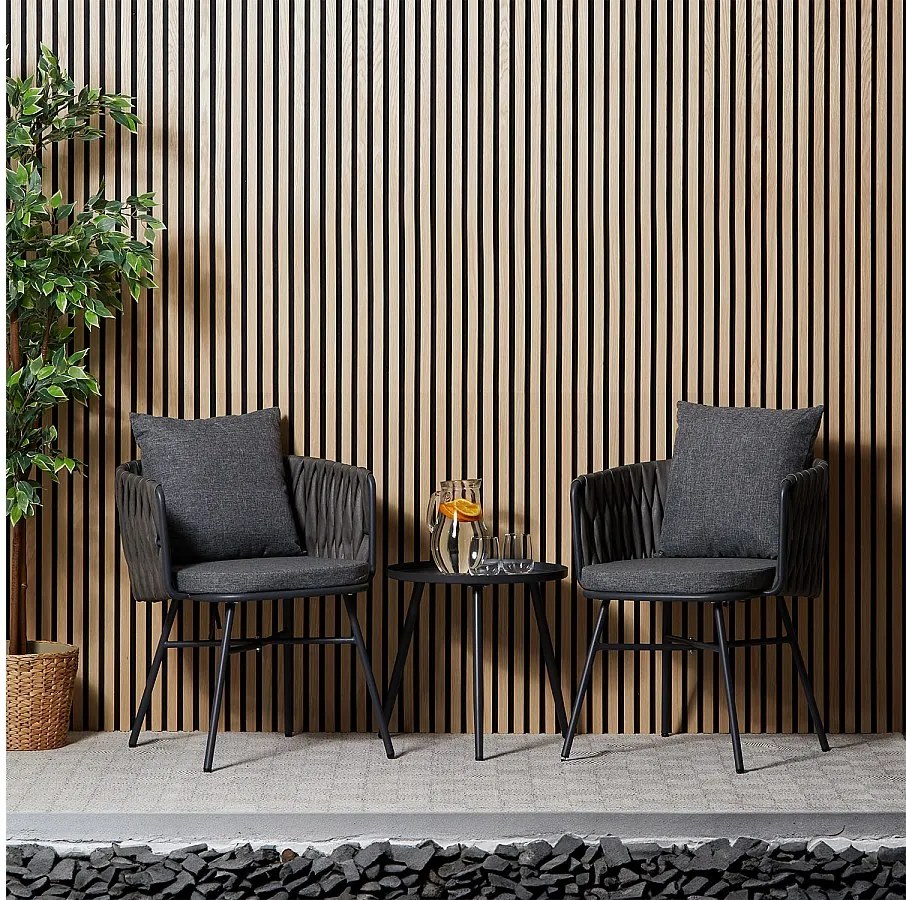 Zestaw mebli ogrodowych szary 59x70,5x61 cm 49x44,5 cm