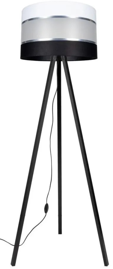 Lampa stojąca CORAL 1xE27/60W/230V wenge/czarny/biały/chrom
