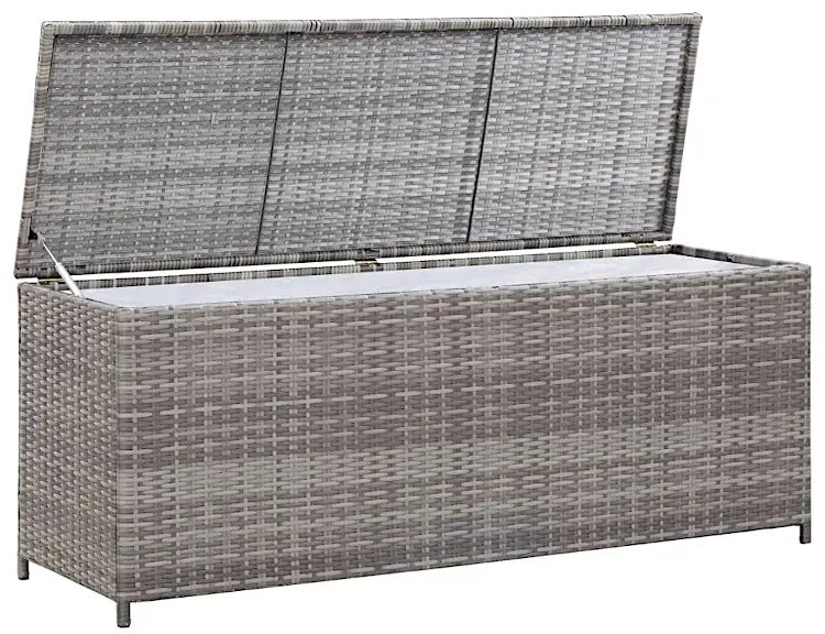 Szara skrzynia ogrodowa z technorattanu C9-W10