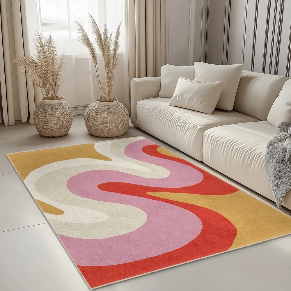 Żółto-różowy dywan odpowiedni do prania 60x100 cm Raspberry Creamsicle – Mila Home
