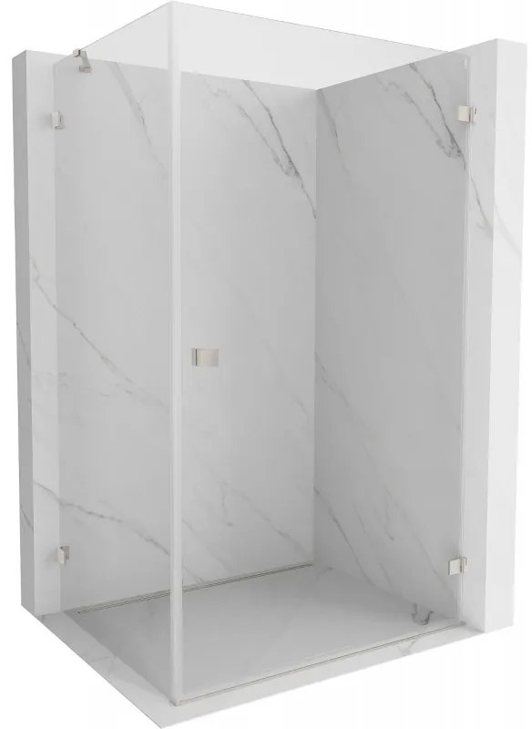 Mexen Lunar-B kabina prysznicowa uchylna prawa 95 x 70 cm, transparent, nikiel szczotkowany - 832-095-070-97-00-P