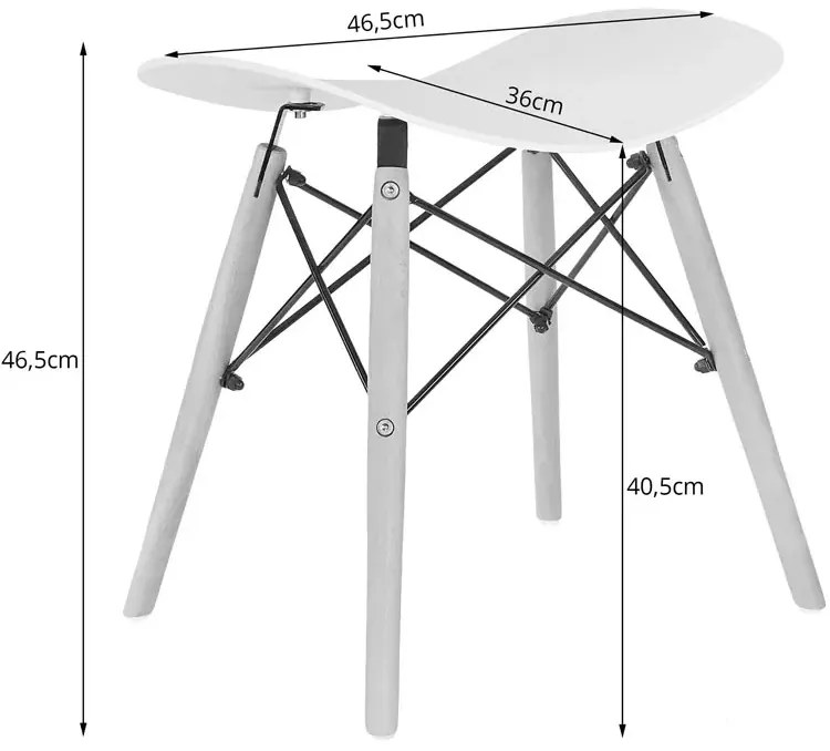 Zestaw 4 szt. białych taboretów skandynawskich A8-F91
