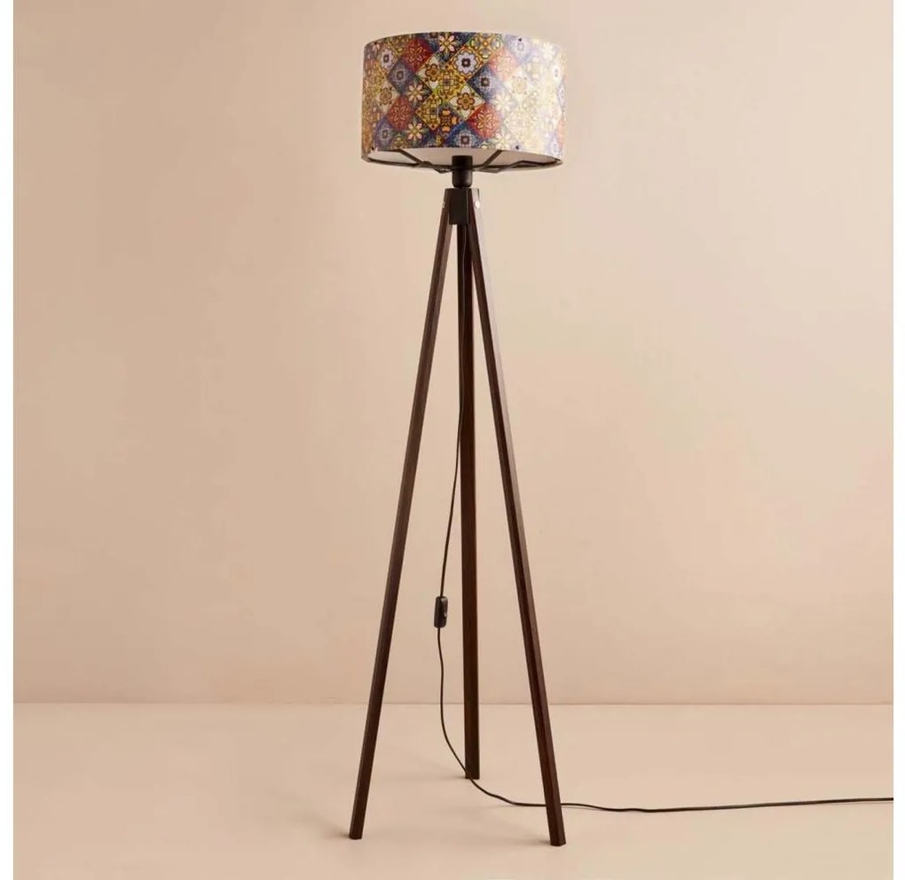 Lampa podłogowa AYD 1xE27/40W/230V brązowa/wielobarwna