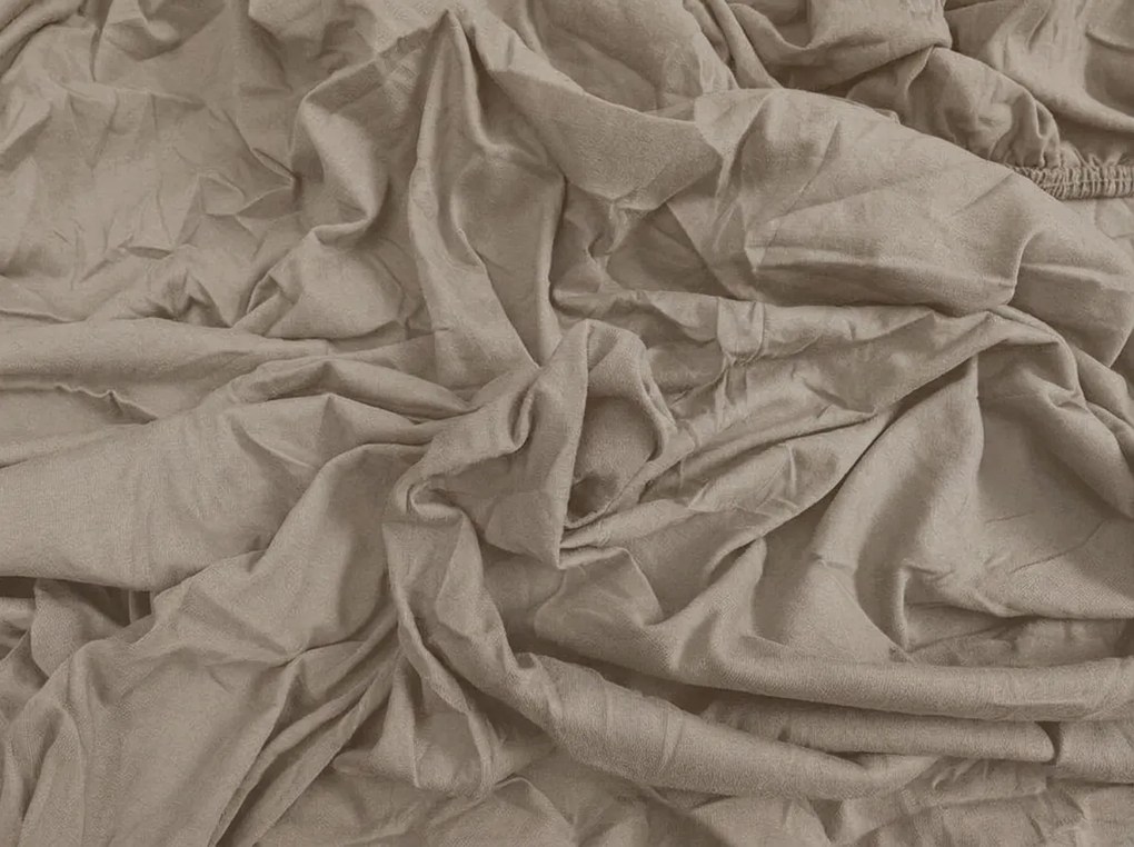 PrzytulneMieszkanie.pl Bawełniane prześcieradło z gumką STANDARD 90 x 200 cm brązowe