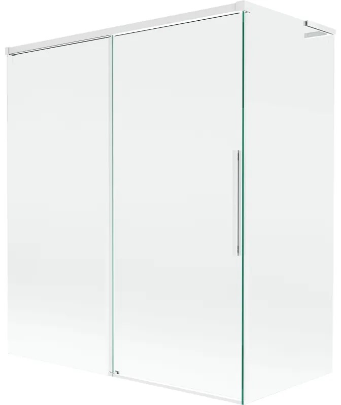 Mexen Rox L parawan nawannowy 2-skrzydłowy rozsuwany 140 + 70 x 150 cm, transparent, biały - 8C9L-140-070-20-00
