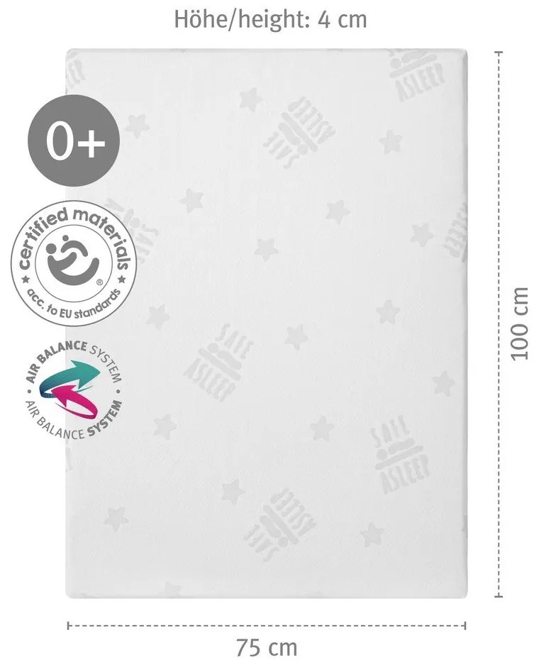 Piankowy materac dziecięcy ze zdejmowanym pokrowcem 95x70 cm Safe Asleep® – Roba