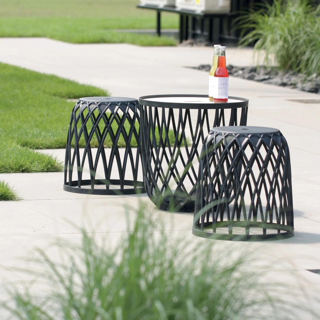 Zestaw 3 stolików z miejscem do przechowywania Uniqubo okrągły PROSPERPLAST