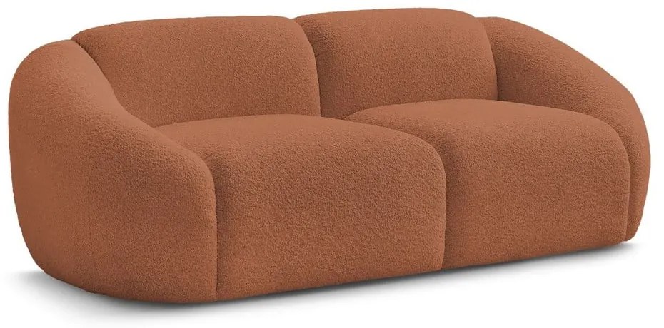 Pomarańczowa sofa z materiału bouclé 230 cm Tina – Bobochic Paris