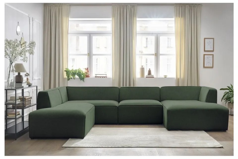 Zielony narożnik modułowy (lewostronny/w kształcie litery U) Megeve – Bobochic Paris