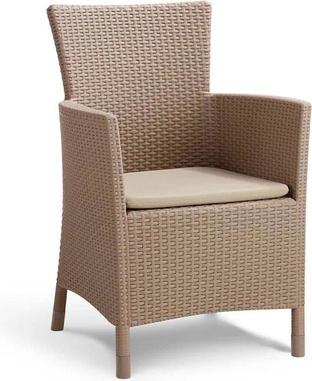 Fotel ogrodowy z poduszką Keter Allibert Iowa, beżowy