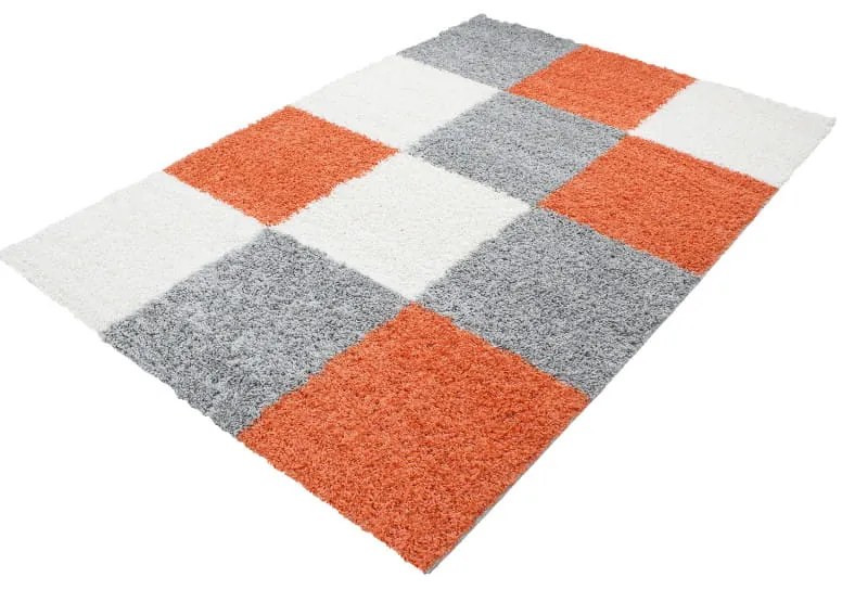Dywan Shaggy Life pomarańczowo-szary 80 cm x 150 cm