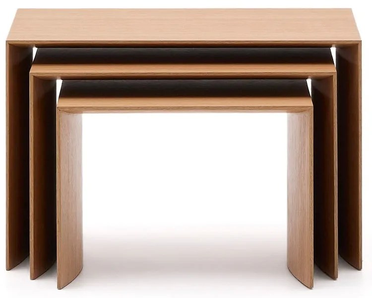 Stoliki zestaw 3 szt. w dekorze dębu 40x60 cm Litto – Kave Home