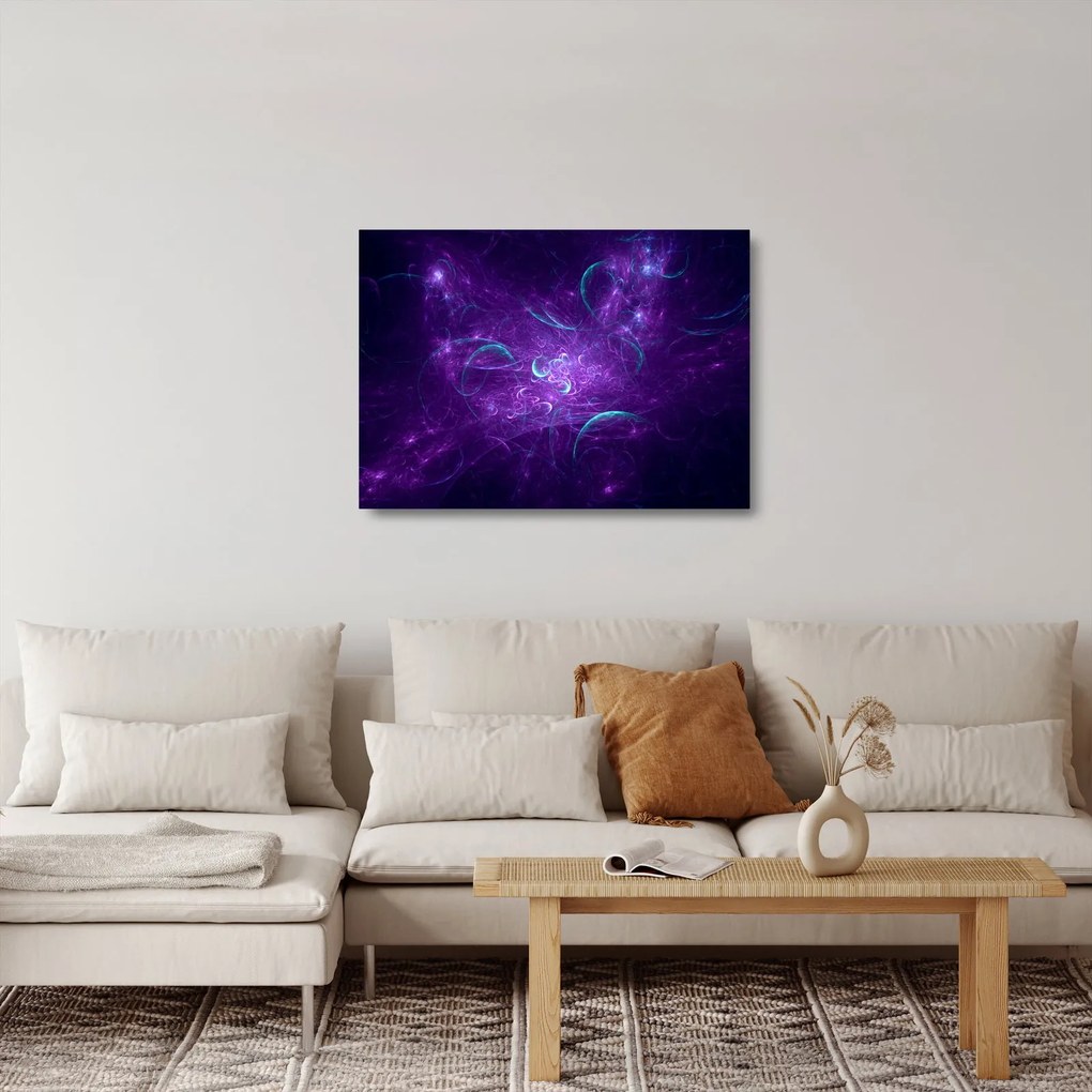Obraz na szkle - nowoczesna niebieska abstrakcja (70x50 cm)