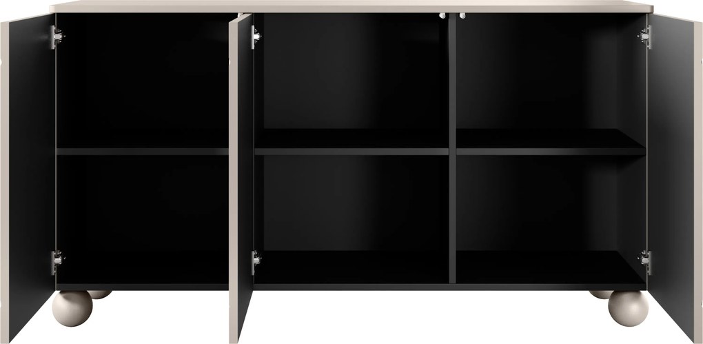 Komoda Sonatia II 150 cm trzydrzwiowa - kaszmir / nogi kule