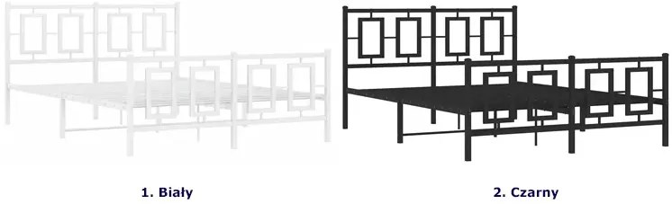 Czarne metalowe łóżko małżeńskie 160x200cm - Esenti