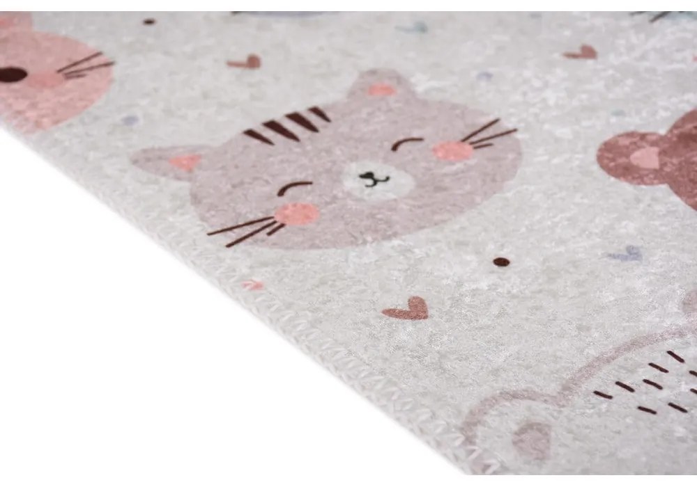 Dywan dziecięcy odpowiedni do prania w kolorze kości słoniowej 60x100 cm Cute Animals – Vitaus