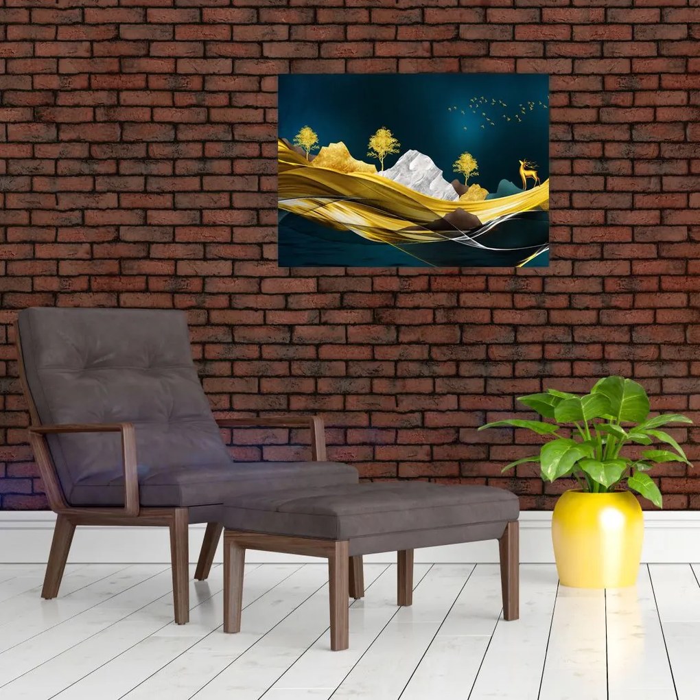 Obraz - Jeleń w krajobrazie (70x50 cm)