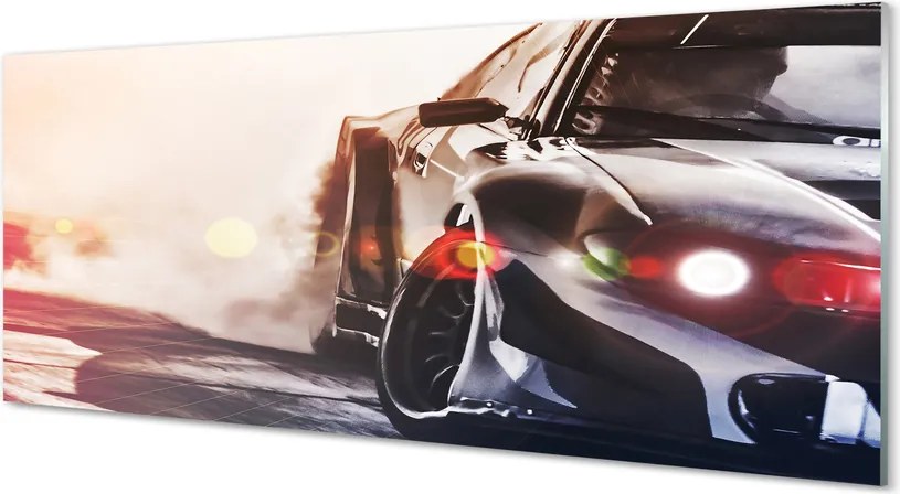 Panel szklany do Kuchni Luksusowe Czarne Auto