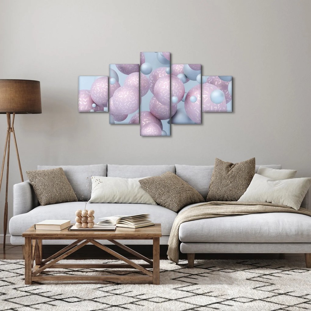 Obraz - Pastelowe kule, abstrakcja (125x70 cm)