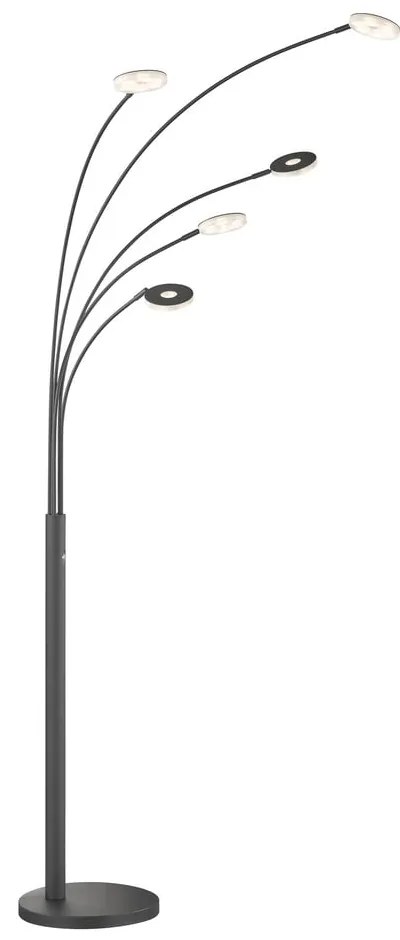 Czarna lampa stojąca LED ze ściemniaczem (wysokość 225 cm) Dent – Fischer & Honsel