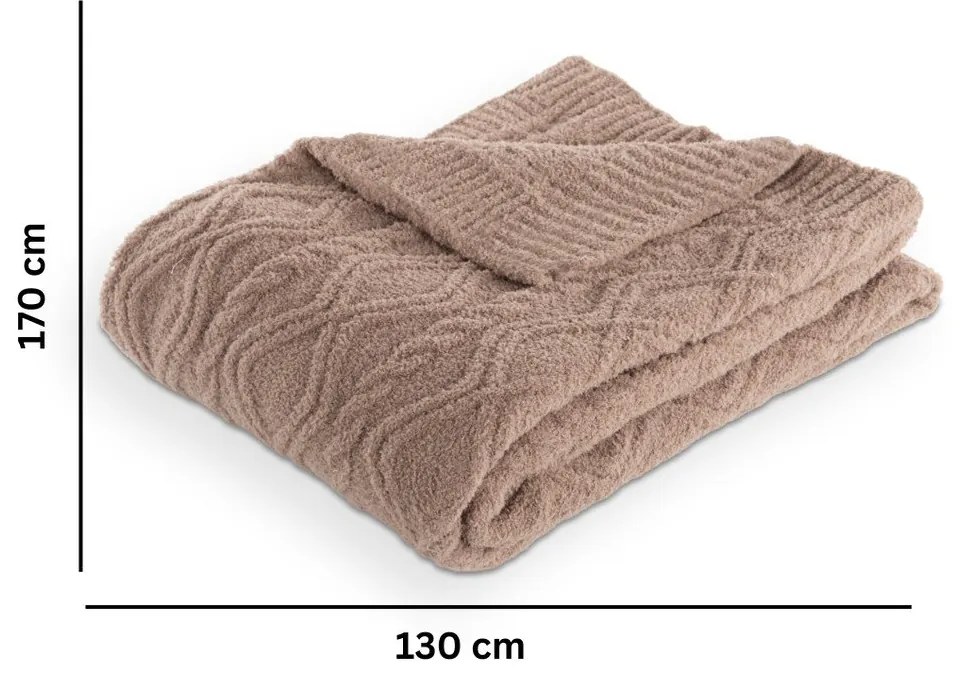 Brązowy koc z mikropluszu 130x170 cm Aspen – Tiseco Home Studio