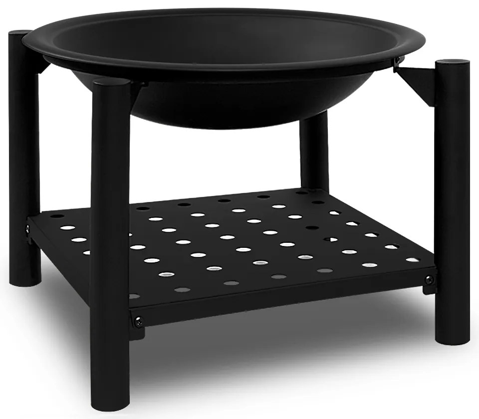 Gardebruk Palenisko z miejscem na drewno FIRE, Ø55cm, czarna