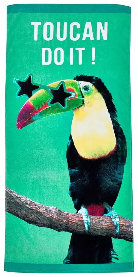 Zielony bawełniany ręcznik plażowy 76x160 cm Toucan Do It – Catherine Lansfield