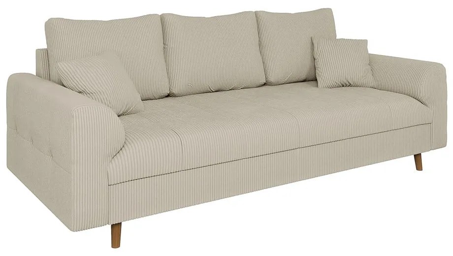 Beżowa sztruksowa sofa 210 cm Ariella – Ropez