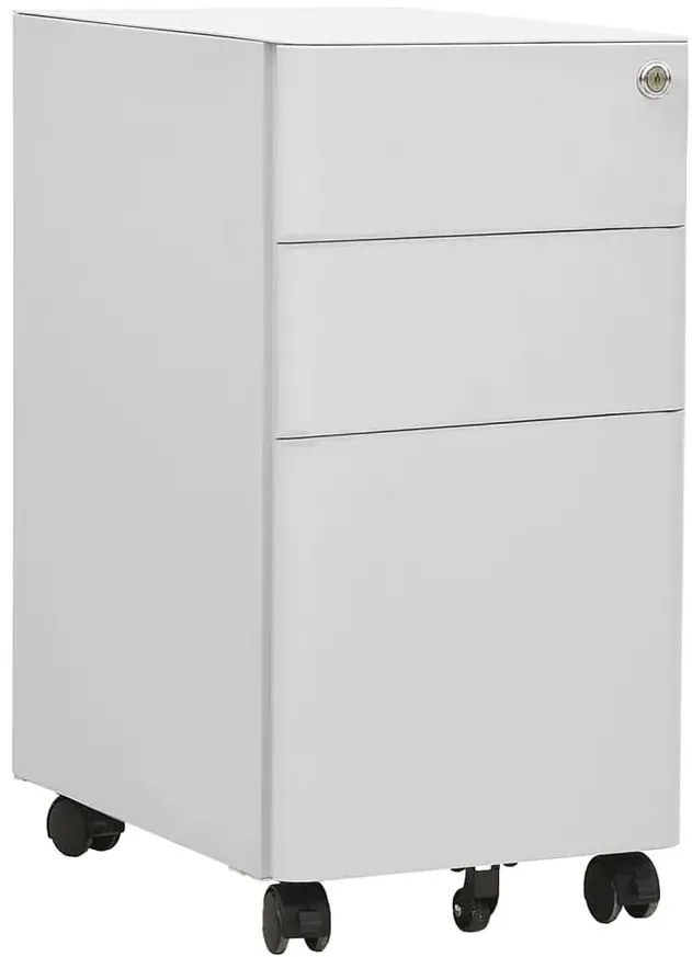 Jasnoszary kontenerek pod biurko na klucz 3x R0-B28